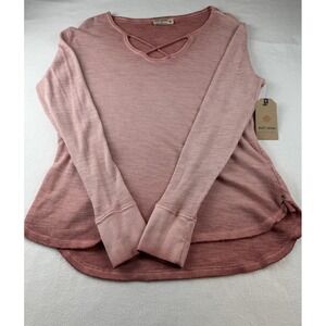 Ruff Hewn Pink Thermal Waffle Knit Shirt Size PL NWT